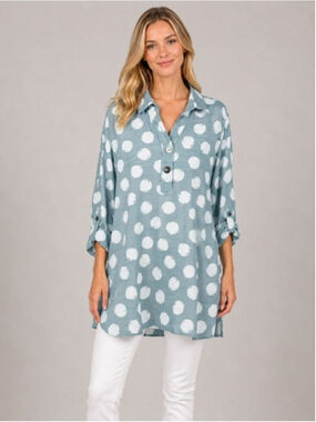 Lior Paris Abstract Dot Lagenlook Tunic Shirt Avant Garde Art To Wear Size L